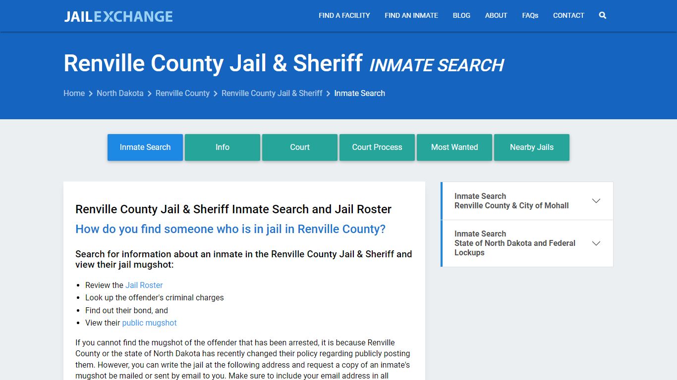 Renville County Jail & Sheriff Inmate Search - Jail Exchange